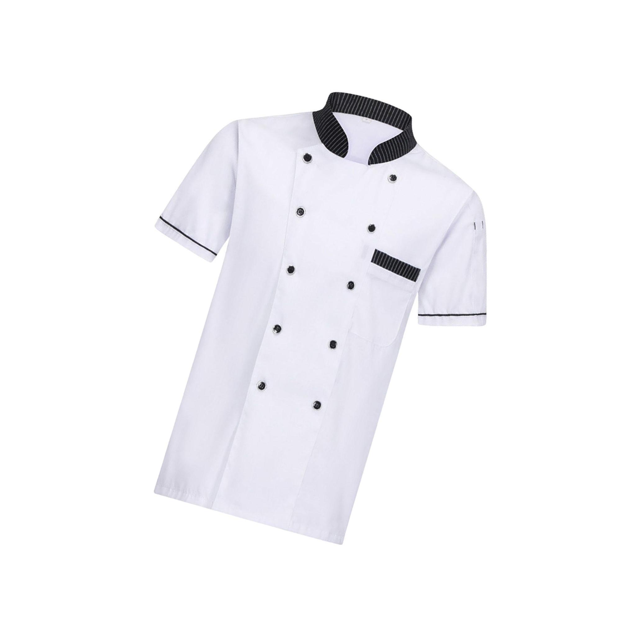 Polyester Breathable Restaurant Work Short Sleeved Shirt For Catering Chefs Fabric Is Skin Friendly 2xl