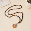 Ethnic Style Wood Necklace & Prayer Beads - Unisex Versatile Chicken Wing Wood Sweater Chain