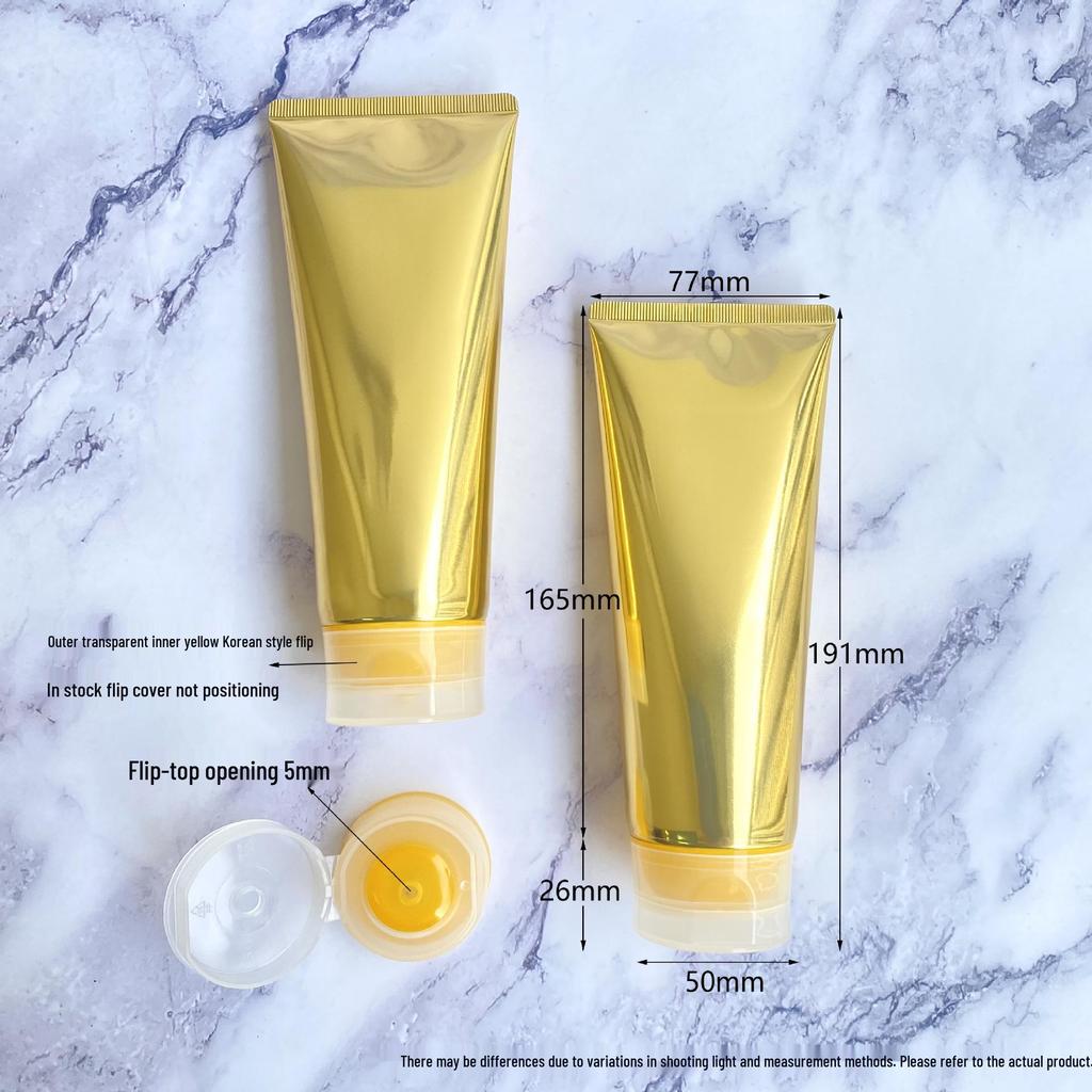 200 ml/200 g Duża pojemność Błyszcząca Złota Aluminiowo-Plastikowa Tubka do Oczyszczania Twarzy i Opakowań Kosmetycznych Peeling.
