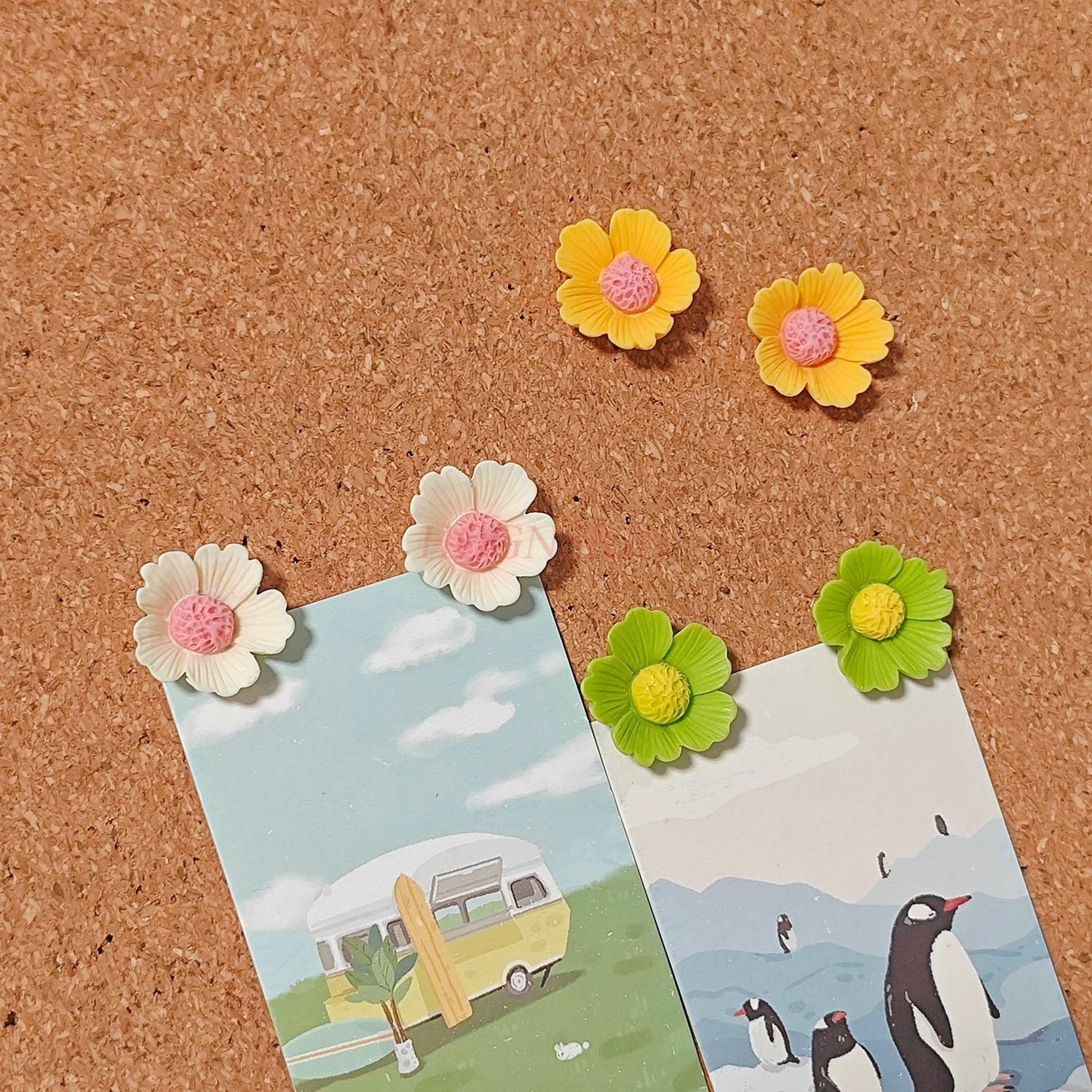 

6pcs Daisy flowers, thumbnails, broken flowers, creative and cute soft wooden board, felt wall decoration China Mainland