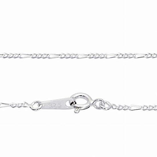 [Sears] Sterling Silver 925 Figaro 2-sided Cut Chain, 1.3mm Width, 50cm Length, Sfg40-50