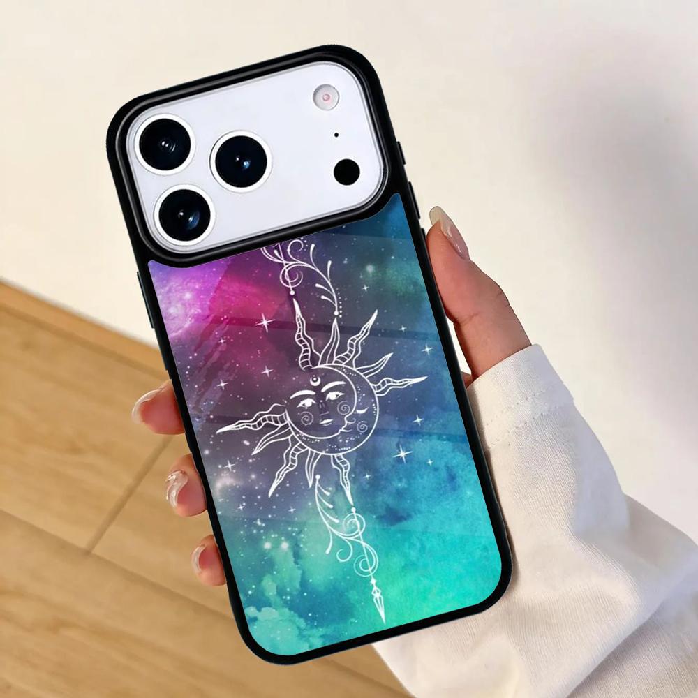 Sun Moon Phone Case For Apple iPhone 17 air 16 Pro Max 15 Pro Max 14 13 12 11 Mini Back Cover