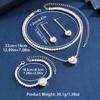Jewelry Heart Rhinestone Necklace Earrings Bracelet Three-piece Set Fashion Bridal Set Dress Accessories Women's