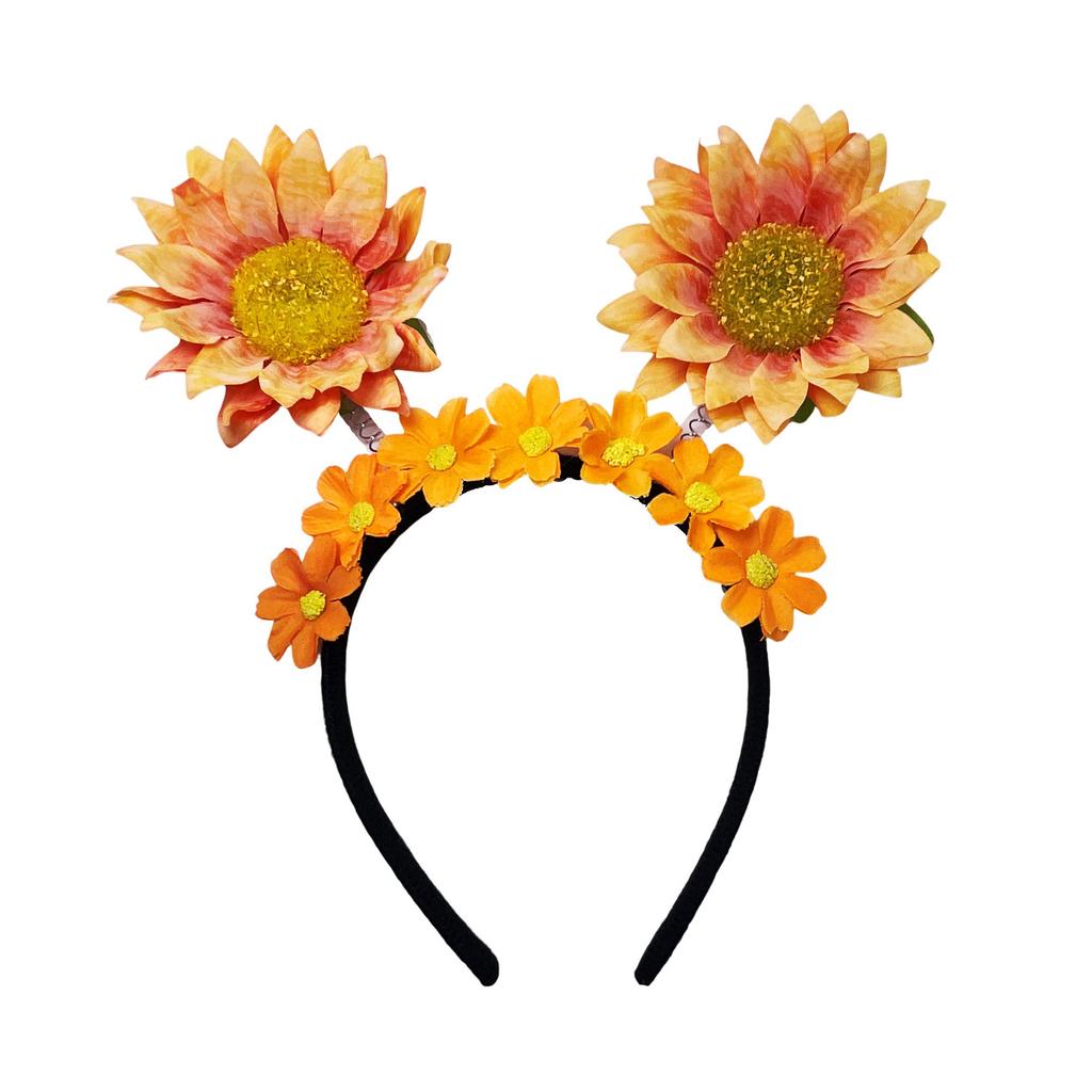 Simulierter Sonnenblumen-Frühlings-Haarreif Themenpark Hochzeitsfeier Niedliche Sonnenblumen-Kopfbedeckung