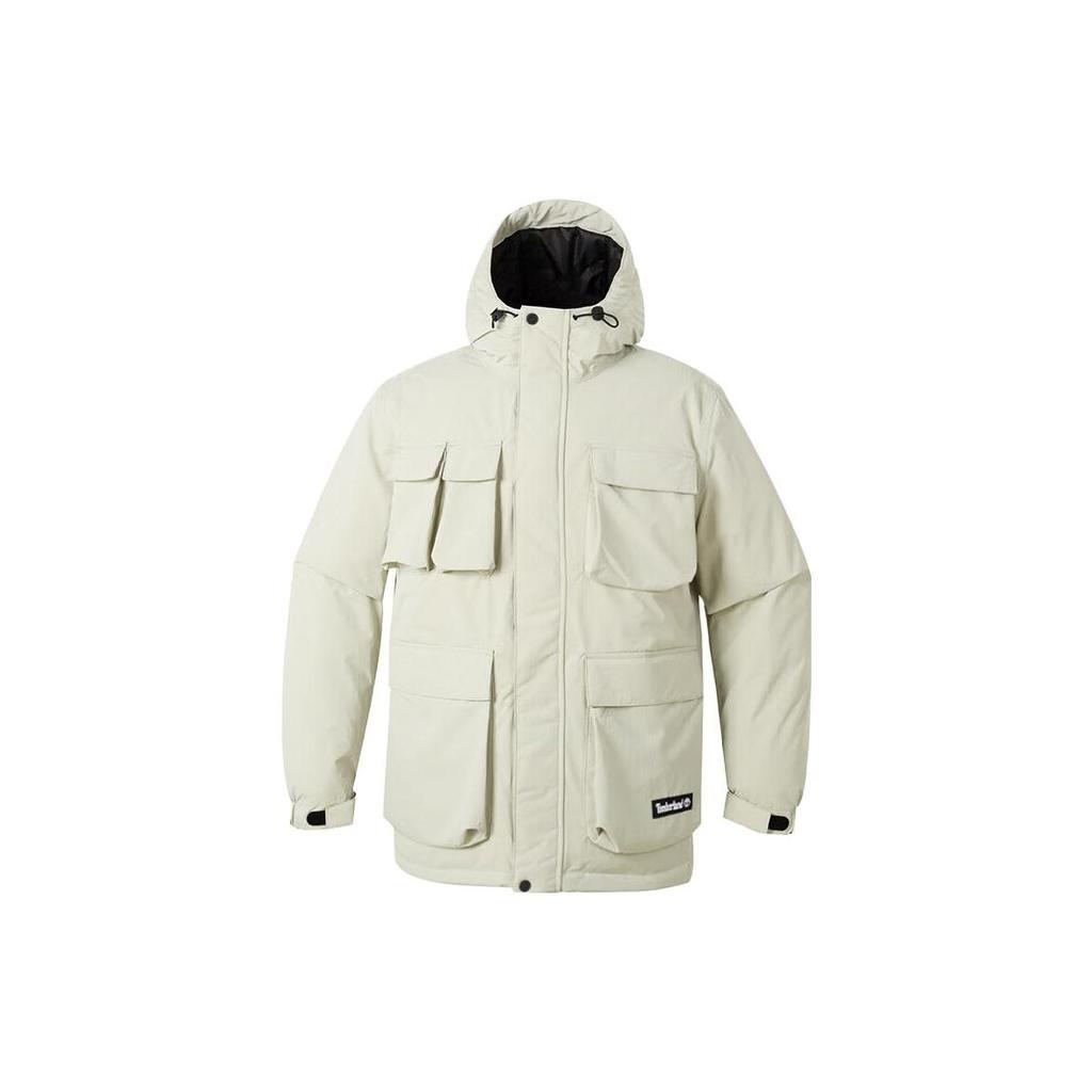 Timberland Hooded Letter Print Windbreaker Jacket Men Jacket Gray A26SKCY2