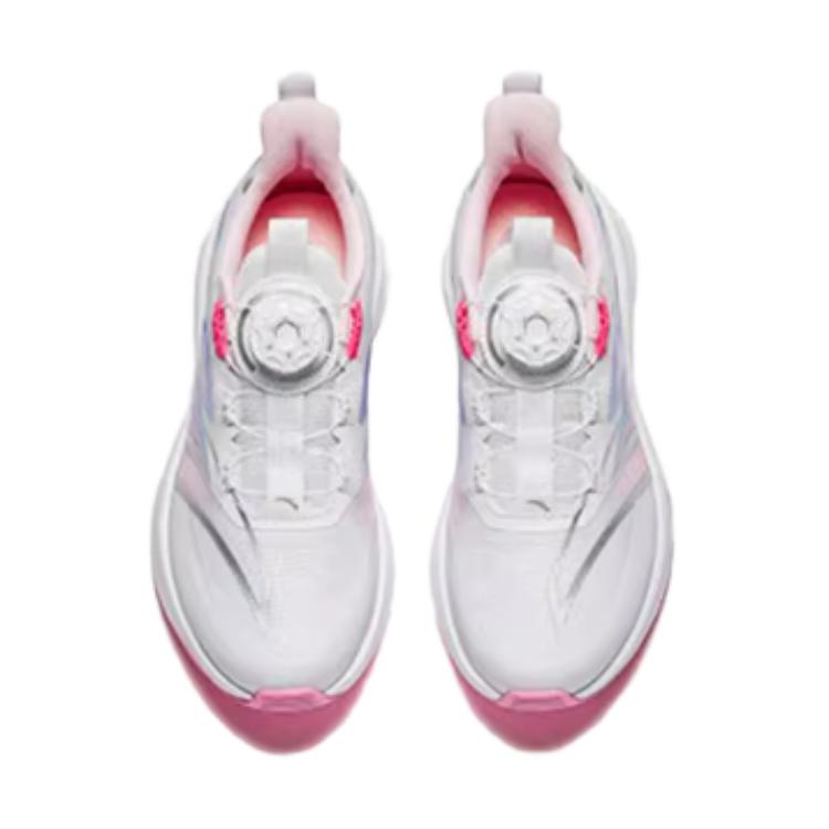 Anta Comfortable Versatile Fabric Running Shoes Kids Sneakers White Pink Blue 322435512-3