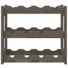 12 Bottle Wine Rack Gray Solid Pine Wood