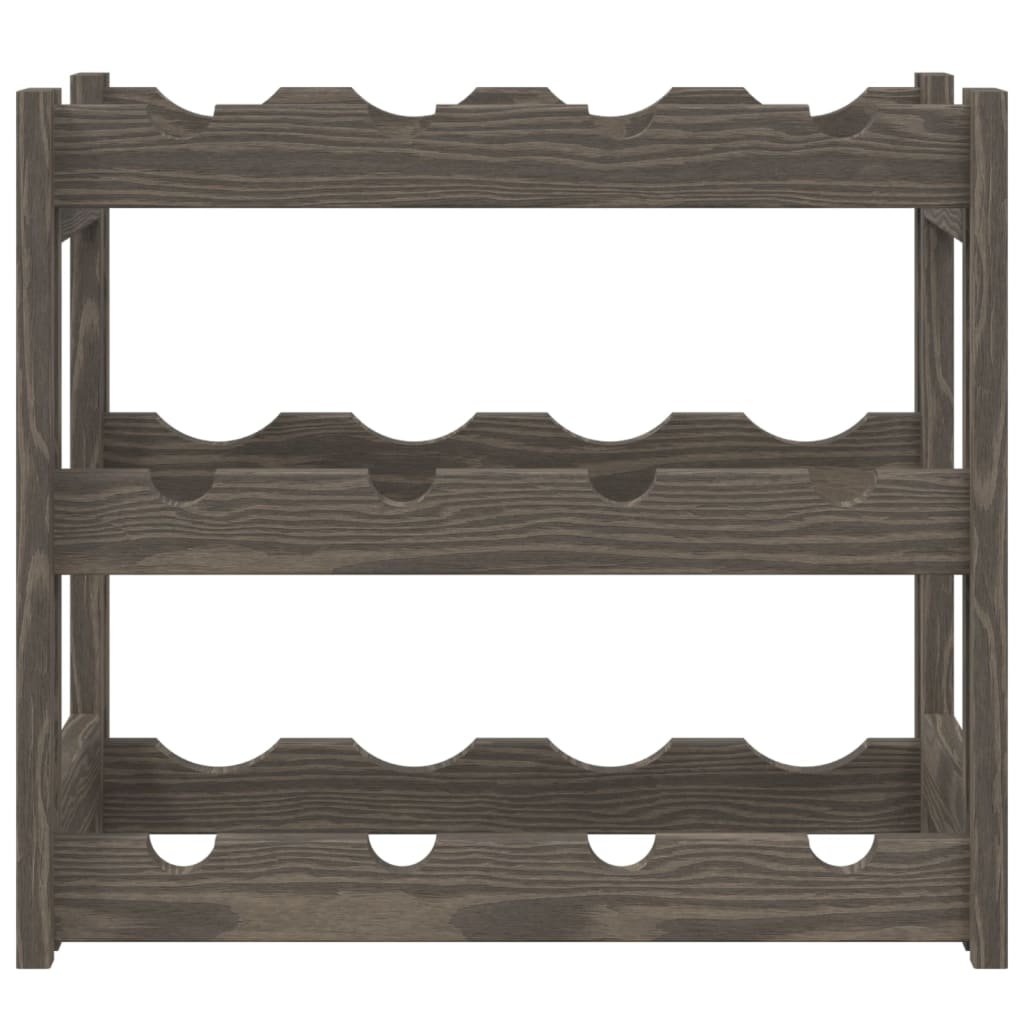 Vidaxl 12-Bottle Wine Rack, Grey, Solid Pine Wood