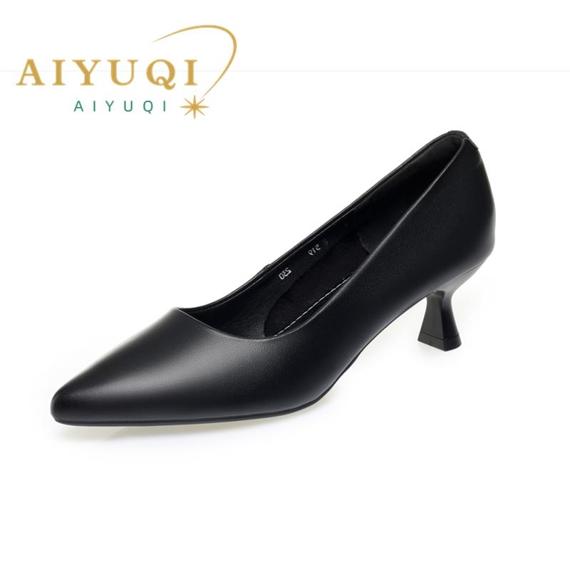 Mode AIYUQI 2025 Stil Damen High Heels Spitzschuh modische Arbeitsschuhe Damen Flachmündung Pendeln formelle Schuhe für Damen