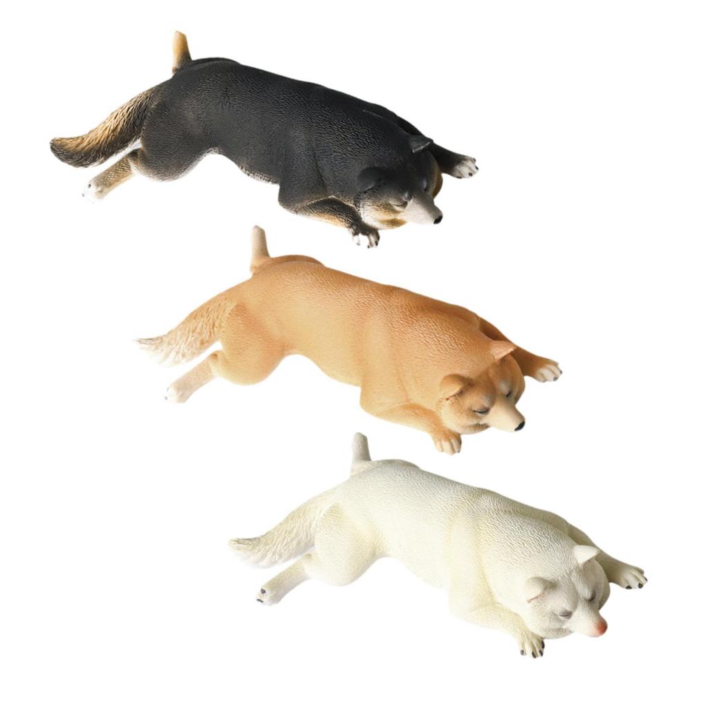 Lifelike Dog Sculpture Model Ornament Figurines Miniacture Toy for Children