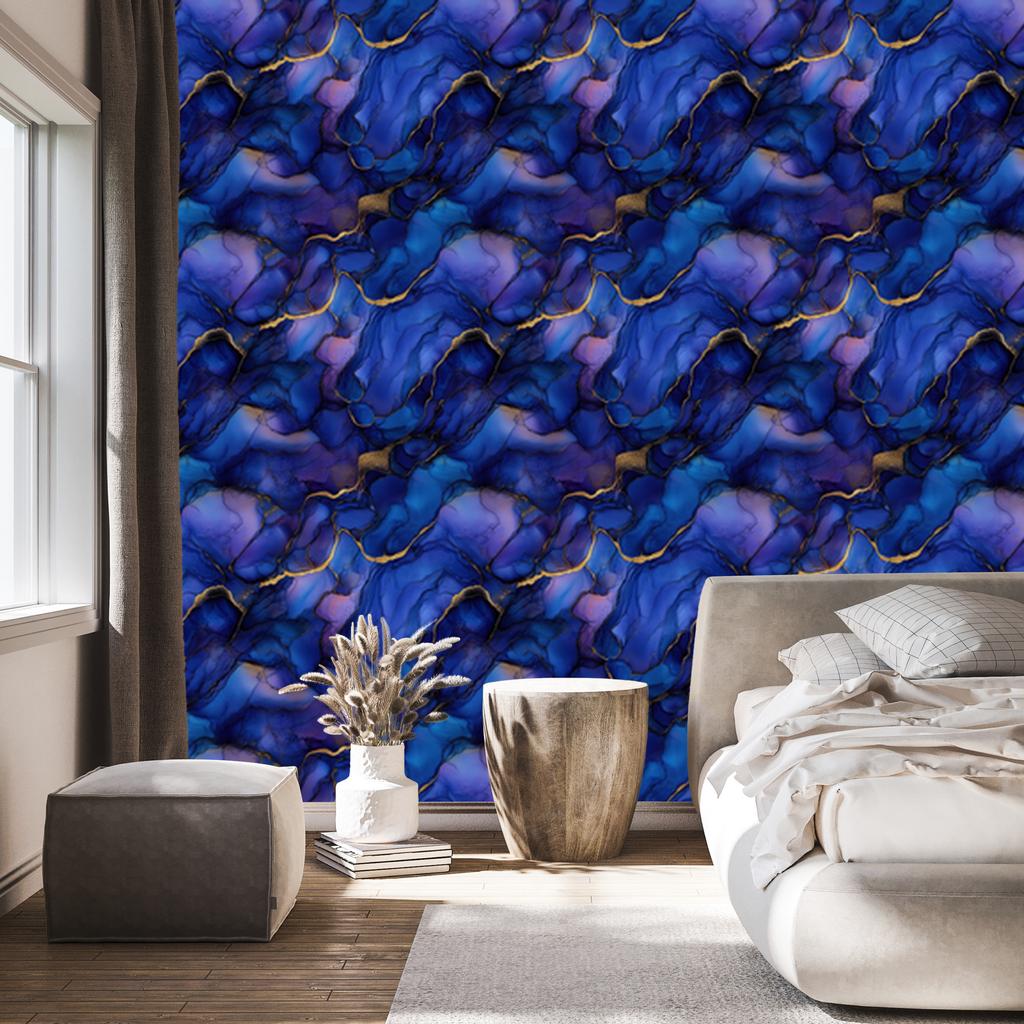 Ink blue, navy blue and indigo wallpaper for living room and bedroom 50x1000