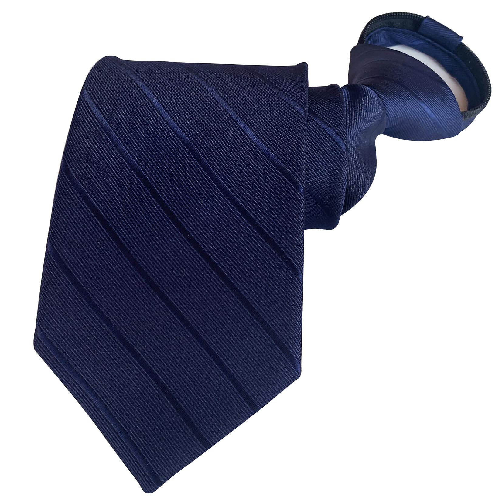 

[QCWQMYL] One-touch zip tie, convenient and easy to put on in 3 seconds, zipper type, formal, business, black, navy tie (NavyF)