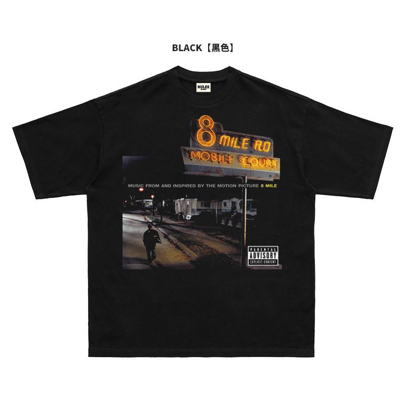 

2026 Summer New Design Eminem Eight Miles High-Quality Hip-Hop Street Comfortable Men s Round-neck Printed T-Shirt S