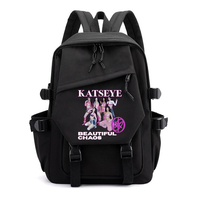 Kinder Schüler KATSEYE Bedruckter Rucksack Outdoor Schule Wasserdichte Leinwand Nylon Tasche