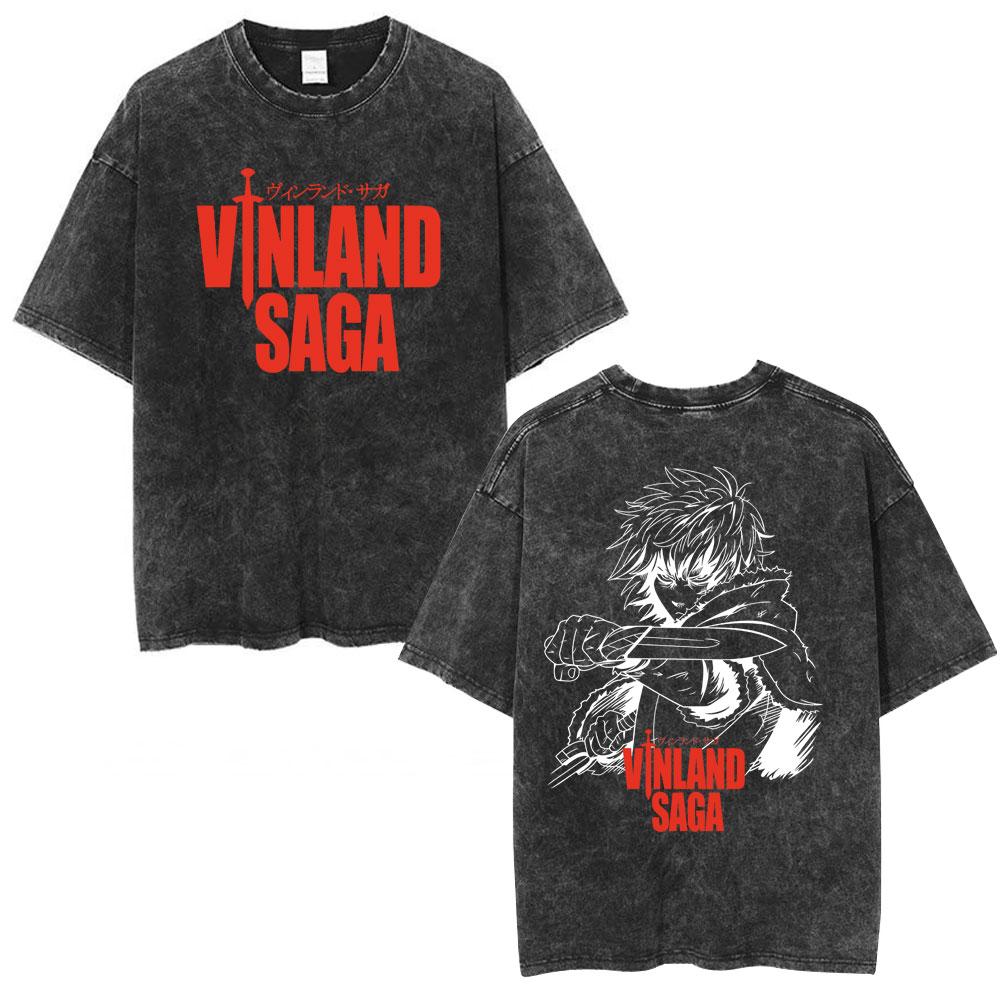 Washed Vintage Anime Vinland Saga Thorfinn You Are Not My Enemies I Have No Enemies T Shirt Men Casual Cotton Oversized Tshirts