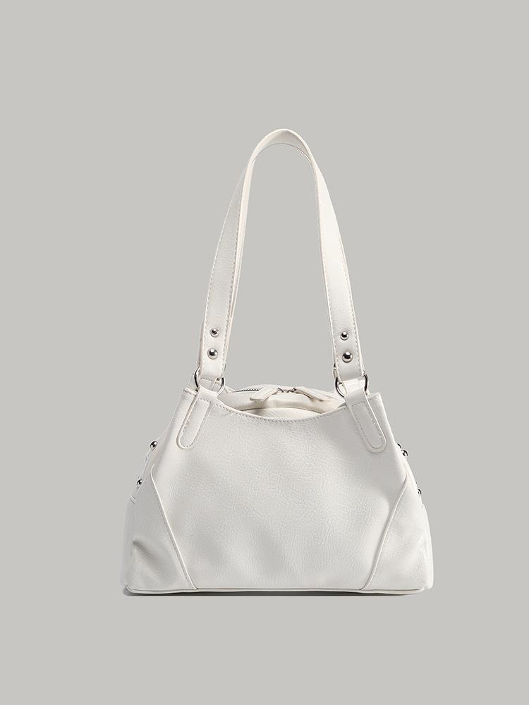 

Niche design locomotive bag 2025 new fashion versatile shoulder bag commuter handbag sweet cool girl armpit bag білий