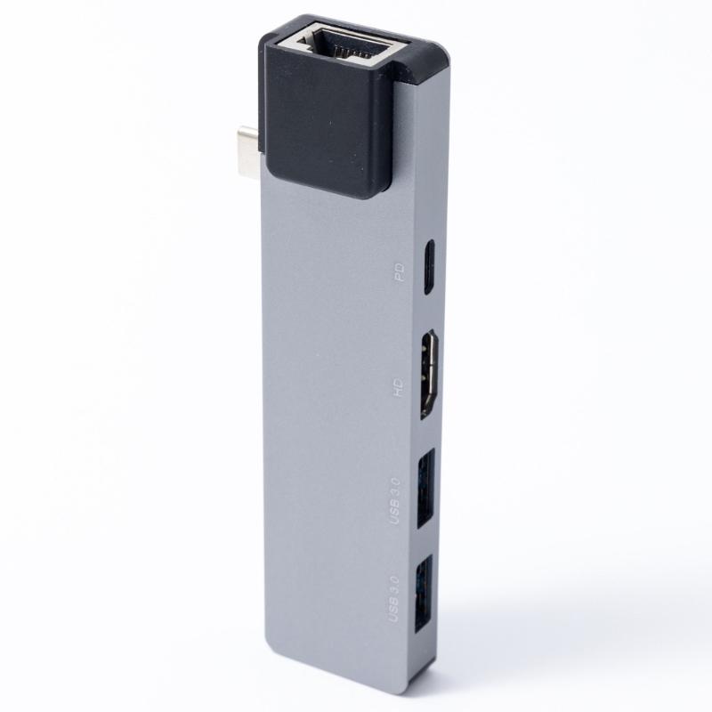 Aluminum Alloys Multiports USB C Adapters Supports PD100W Charging HDTV 4K30Hz Display For Laptop