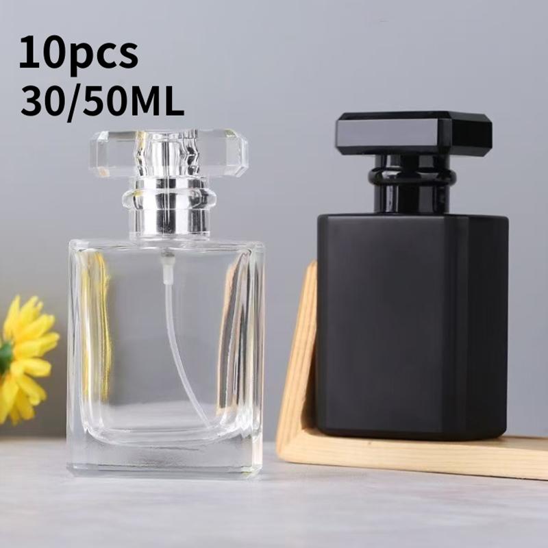 10Pcs 30/50Ml Perfume Bottle Gold Silver Empty Bottle Spray Bottle Portable Perfume Dispensing Bottles