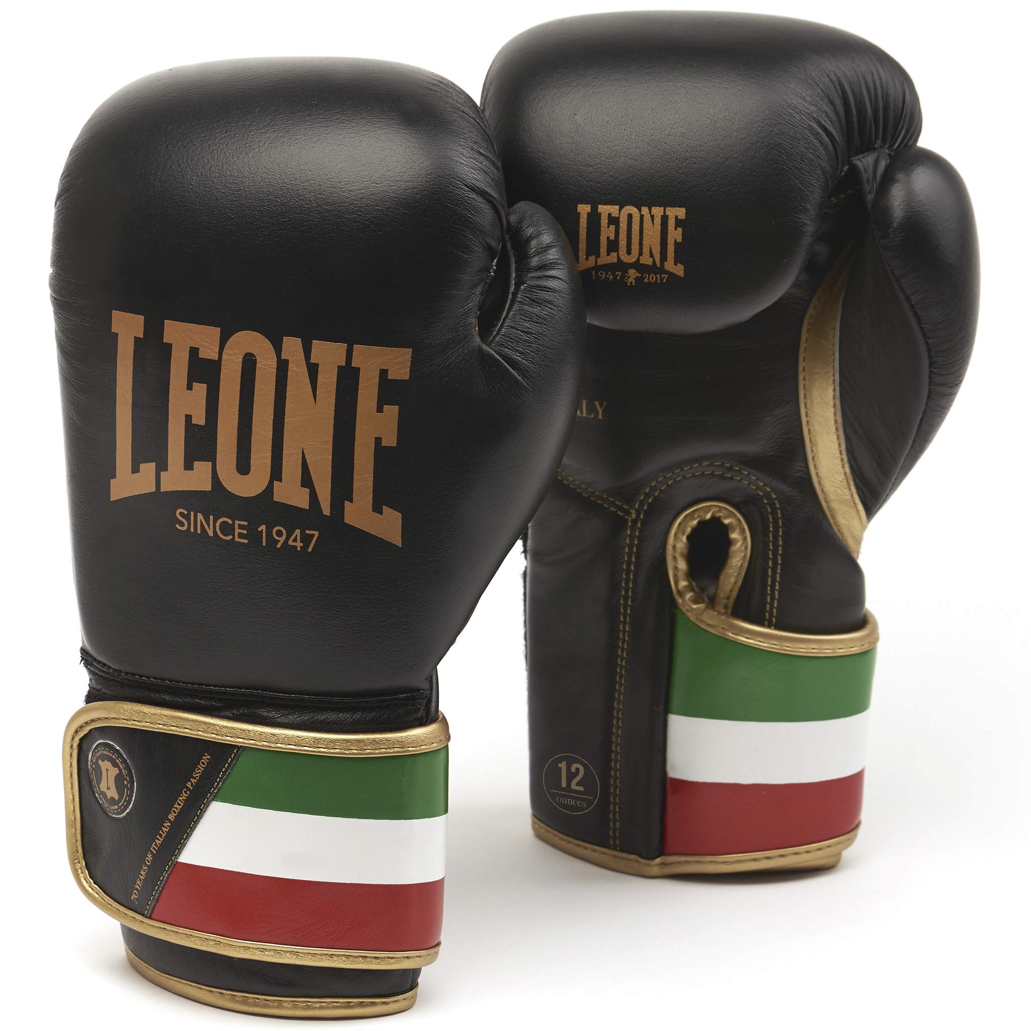 

Leone 1947 Unisex Buffalo PU GN039 Boxing/Kickboxing Gloves, [ITALY 47], Leather, Pad, Hook-and-Loop Closure, 10oz, Black, [Authentic]
