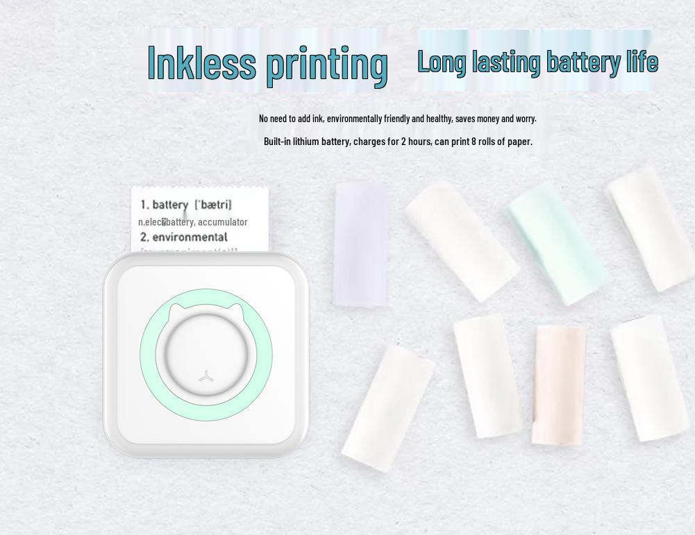 Pocket-Sized Bluetooth Thermal Printer for Students: Portable Mini Photo, Text, and Label Printing
