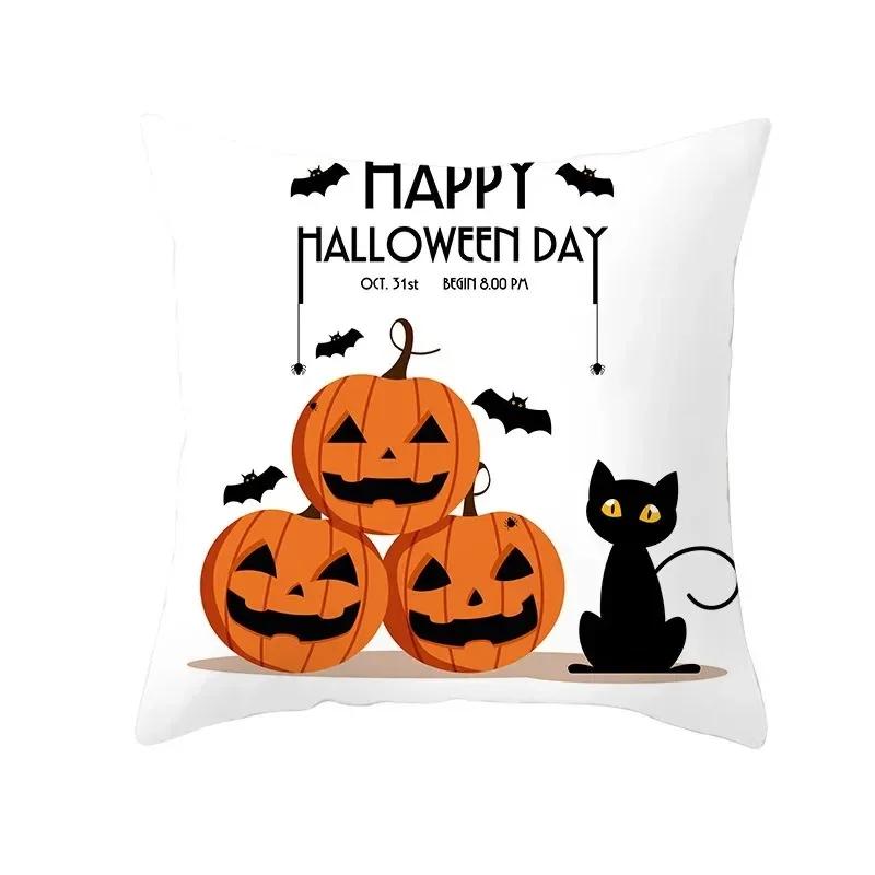 Halloween decorative cushion funny cat pillow sleeve is suitable for home living room sofa waist cushion bedroom decoration