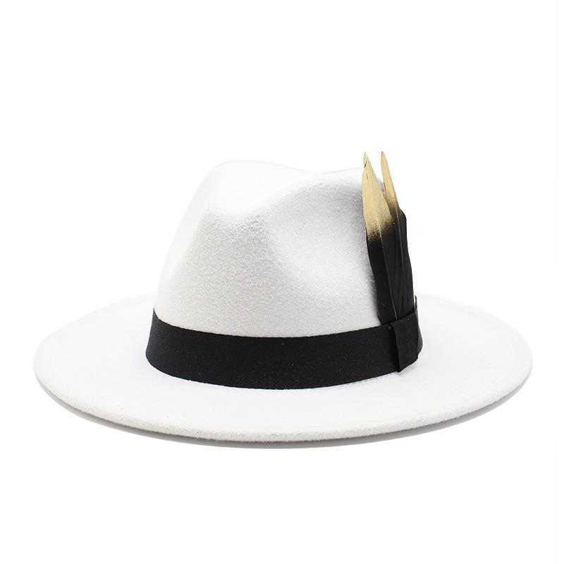 Panama Top Hat British Versatile Flat Edge Jazz Hat Woolen Top Hat Men'S And Women'S Hats