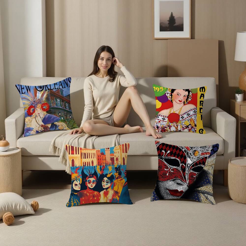 Popular Festival Carnival Cushion Cover Car Throw Pillow Case For Sofa Car Christmas Gift 40x40cm 45x45cm