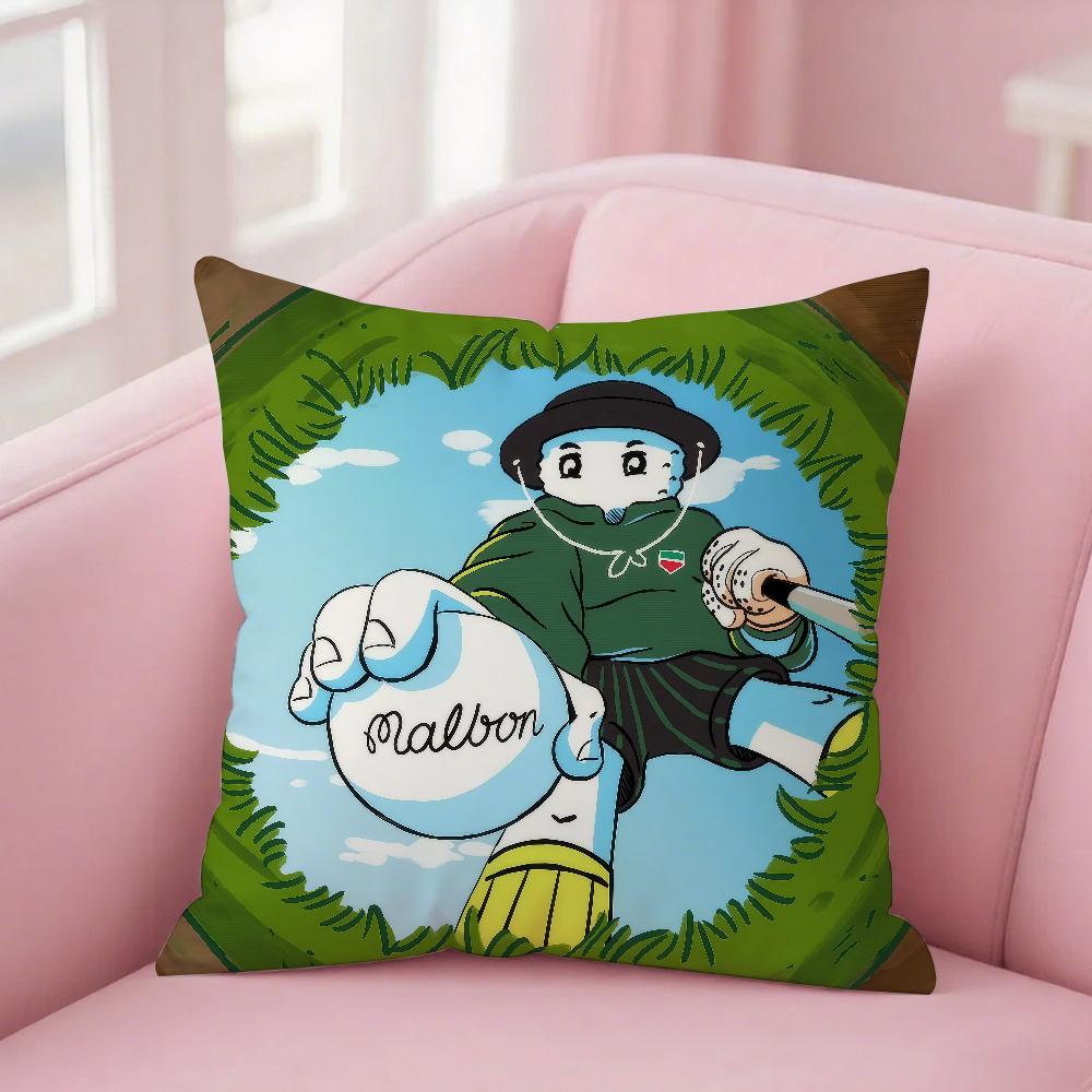 M-Malbones G-Golfs Pillow Case Square Double-Sided Printing Sofa Cushion Cover Bedroom Bedside Pillowcover