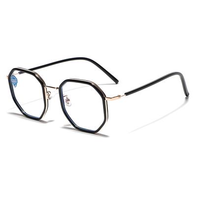 Glasses Metal Ring Literary Retro Flat Glasses Women'S Face Covering Plain Glasses Square Glasses Men