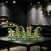 Tiered Tray Christmas Decor 5 Pcs Wooden Tabletop Tree Signs, Rustic Standing Green Craft Ornaments Desktop Ornament with Curly Topper for Winter