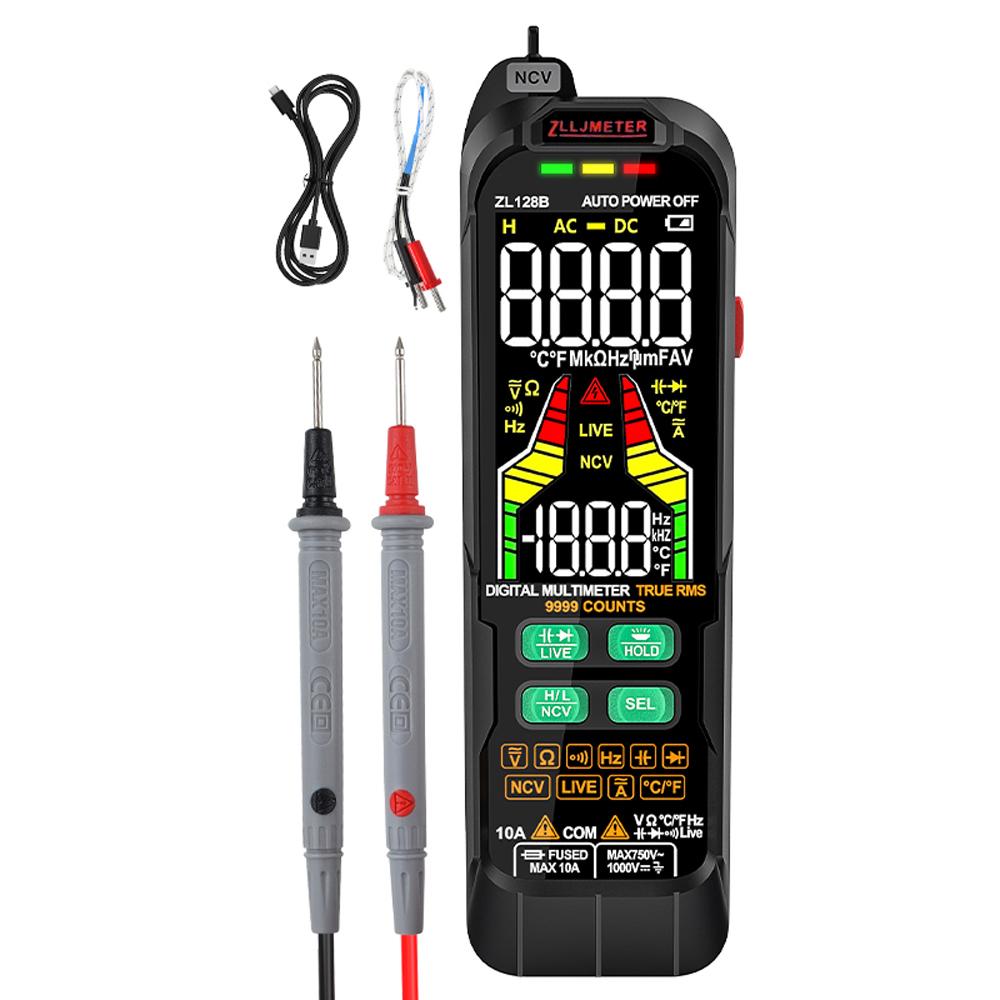 ZL128B Digital Multimeter Alternating Current Direct Current Voltage Multimetro True RMS Capacitance Temp Detector Multitester