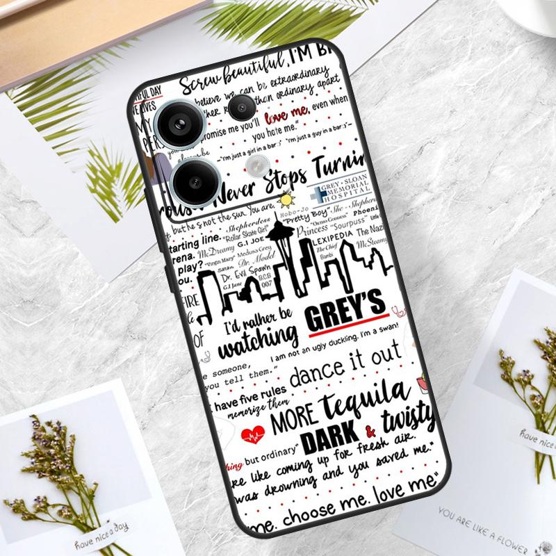 Greys Anatomy Case For Xiaomi Redmi Note 14 Pro 12 11 10 13 15 Pro Plus Redmi 15 14C 10C 12C 13C 15C Cover