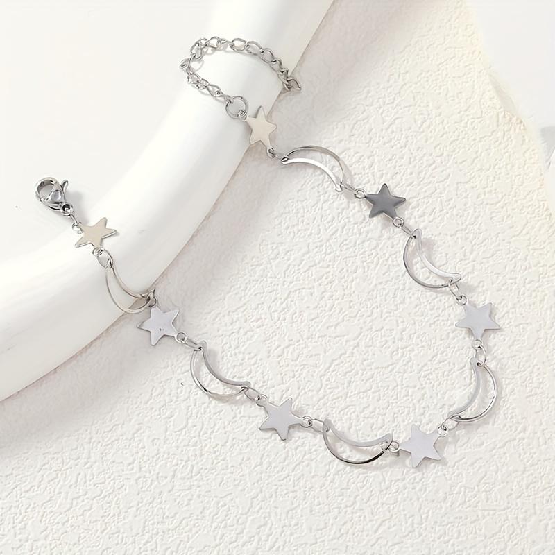 1pc European Cross-border Fashion Moon Star Ankle Chain Trendy Personality Street Beach Anklet
