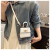 Damen-Handtasche aus Kunstleder mit Schlossverschluss, Neue trendige quadratische Schulter-Umhängetasche im Ins-Stil, Kleine Geldbörse im Streetstyle