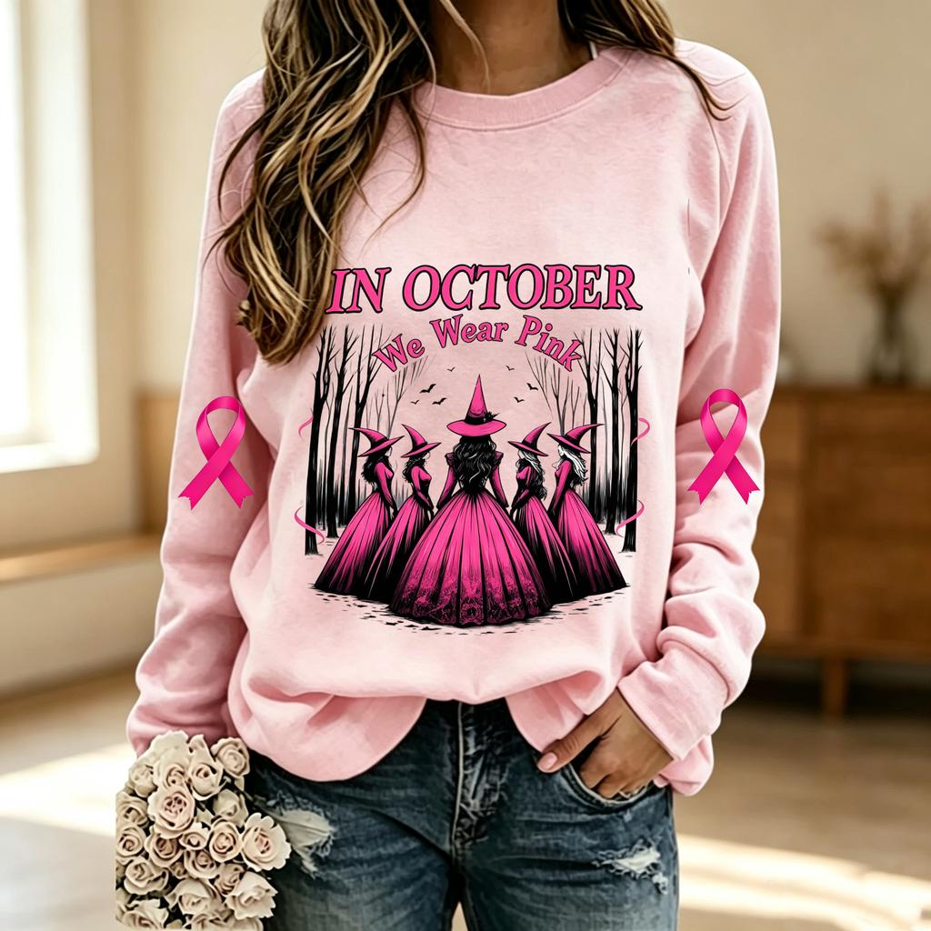 Unisex Fashion Print Neck Long Sleeve Sweatshirt for Casual Wear