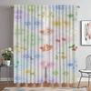Cute Curtains for Living Room Curtain Halloween Decoration Anti-mosquito Curtains 2 Pieces Tulle for Bedroom Partition Shades