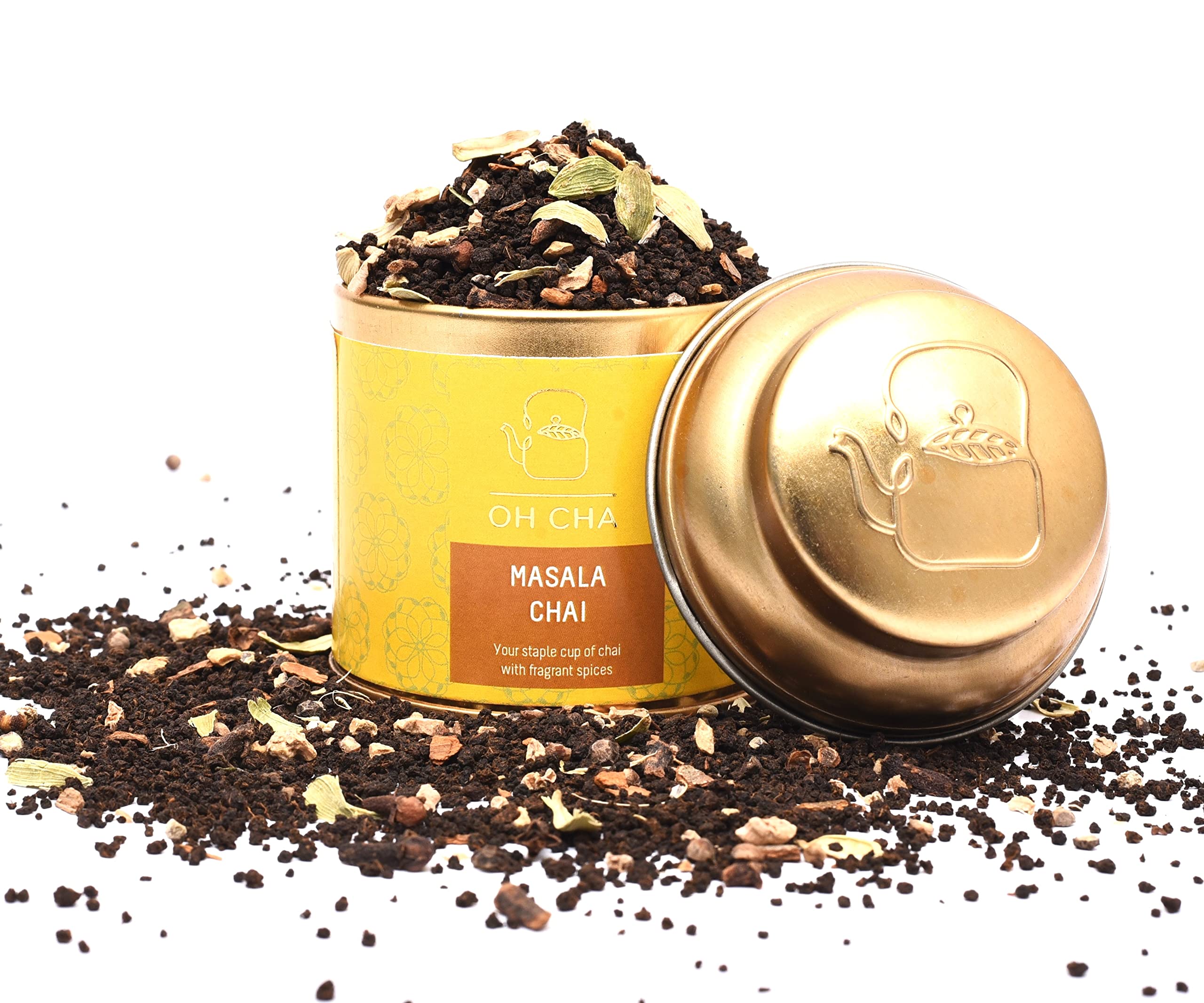 

OH CHA - Masala Tea | Kadak CTC Tea with Natural Ingredients like Cardamom, Cinnamon, Ginger, Clove and Black pepper | Premium Black tea for your D