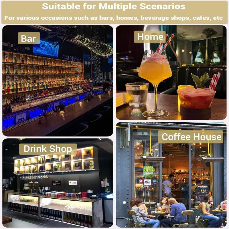 1/6Pcs Dishwasher Safe Stainless Steel Cocktail Shaker Set Full Bartender Tools for Home Bar Drink Mixing