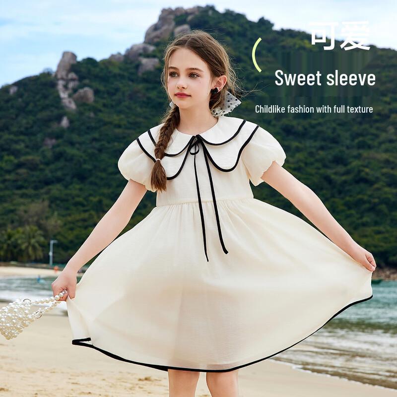 ASK JUNIOR Girl s 2025 Summer Beach Princess Dress 120