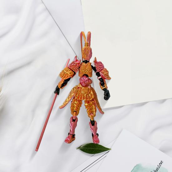3D Printed Wukong Action Figure Movable Joints Monkey King Model Great Sages Equalling Heaven Figurine Articulated Dummy Desktop Decoration Ornament