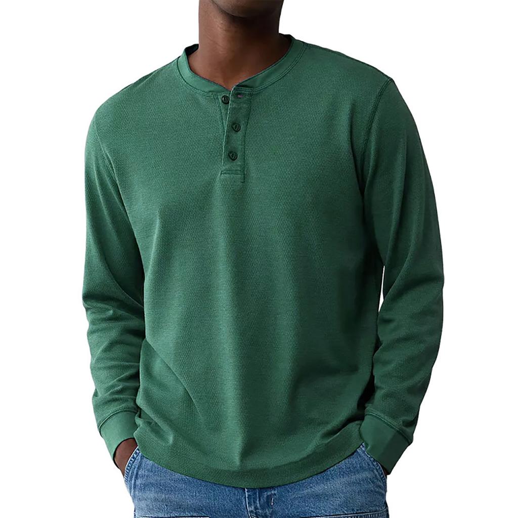 Men's Loose Casual Lapel Long-sleeved Top