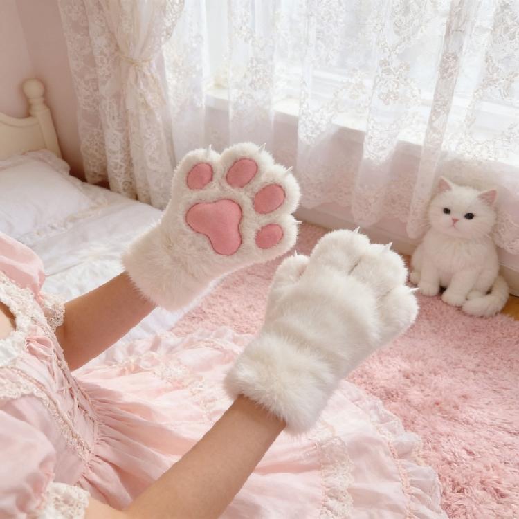 Plush Animal Theme Paws Gloves Fursuit Handwear With Soft Pad For Adult and Kids Halloween Party and Roleplay Game Wear