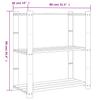 Storage Rack with 3 Shelves Black 80x38x90 cm Solid Pine Wood
