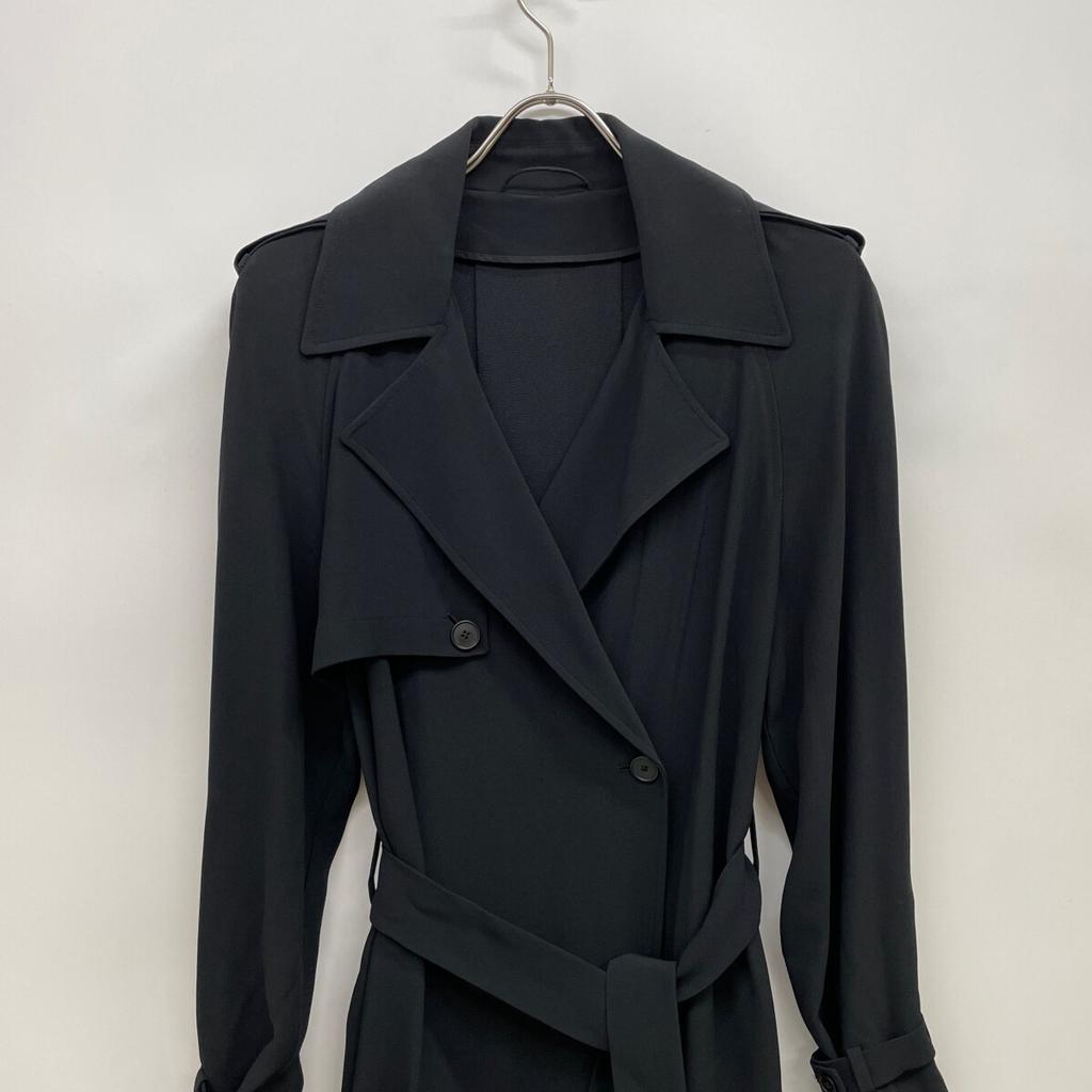 HELMUT LANG Black rayon trench coat coat S blackUsed