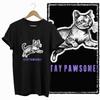COOLMIND CAT Print  BLACK Short Seleve 100% Cotton Exclusive Graphic Women T Shirt Big Size O-neck Cotton Cat Lover Women Tshirt