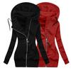 Hoodie Jacket Elastic Cuffs Long Sleeve Super Soft Classic Zipper Closure Warm Lady Clothing