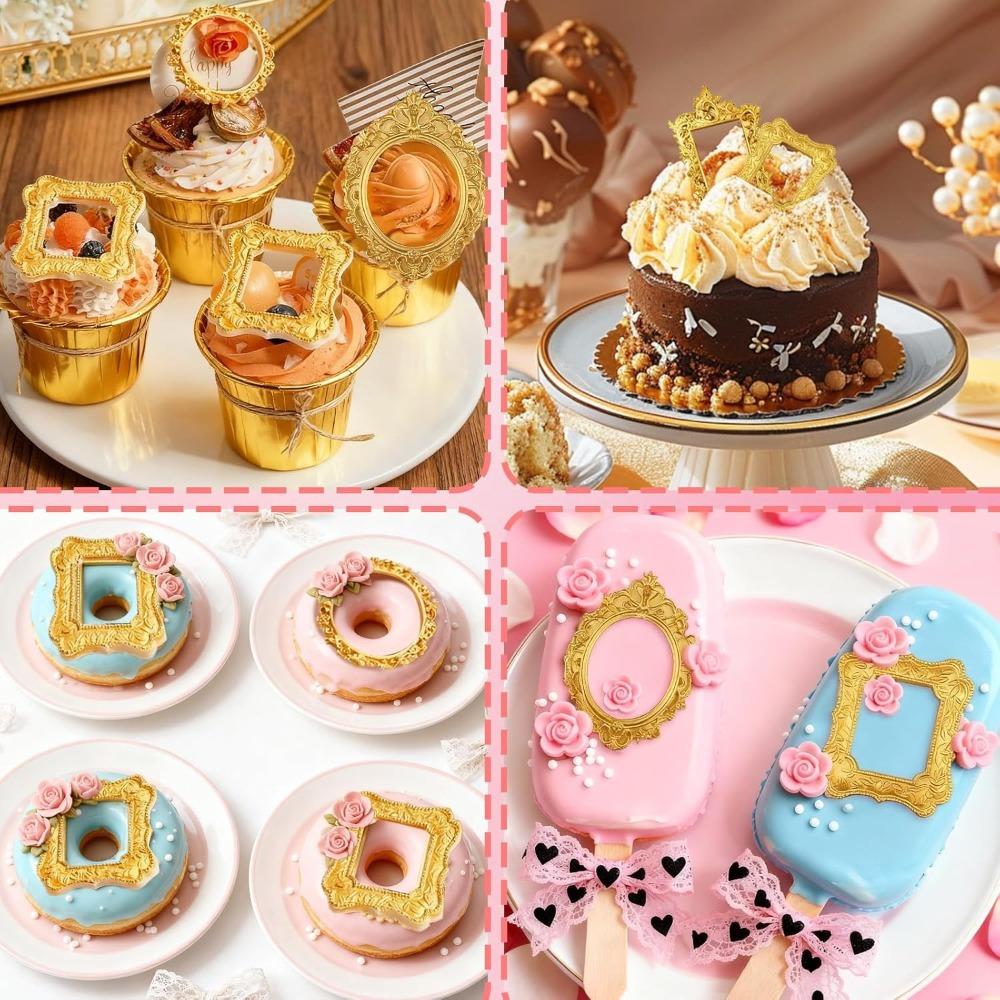 8pcs Picture Frame Mold Baroque Frame Chocolate Mold Vintage Photo Frames Silicone Molds