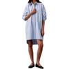 Calvin Klein Striped Lapel Single-Breasted Short Sleeve Dress Women dresses Blue 47AB009-VXS