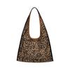Korean niche large-capacity canvas bag 2025 new high-end leopard print tote bag commuter versatile shoulder bag