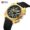 OFNS Men's Multifunctional Square Quartz Watch with Calendar